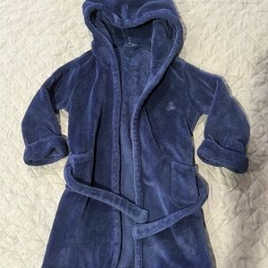 Baby Gap Dark Blue Plush Toddler Robe w/ Ears on Hood Size 3T